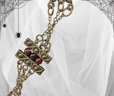 Ornate Extravagant Vampire Bat Victorian Draped Bronze Howlite